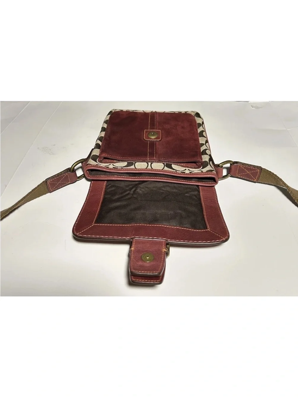 Coach Crossbody Bag 2004 Special Edition, Oxblood Leather and Suede Rare/Vintage